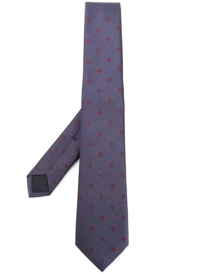 Shop Gucci Bees And Stars Tie In Blue
