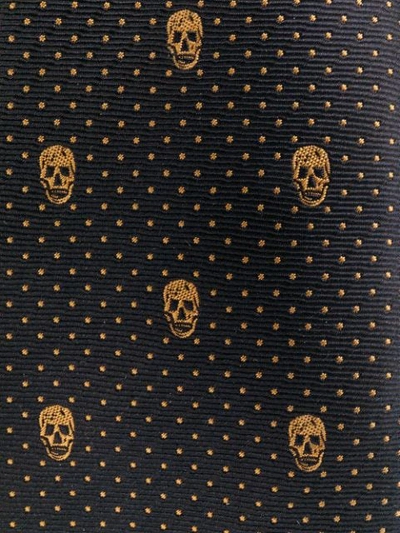 Shop Alexander Mcqueen Skull Motif Spotted Tie In Black