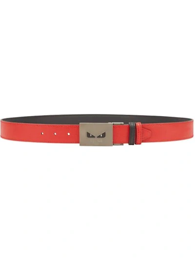 Shop Fendi Bag Bugs Buckled Belt In Red