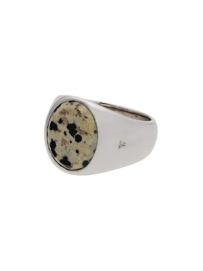 Shop Tom Wood Silver Cushion Leopard Jaspar Signet Ring