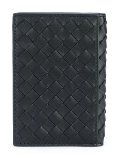 Shop Bottega Veneta Intrecciato Weave Card Case In Black