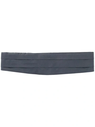 Canali Three Pleat Cummerbund In Grey