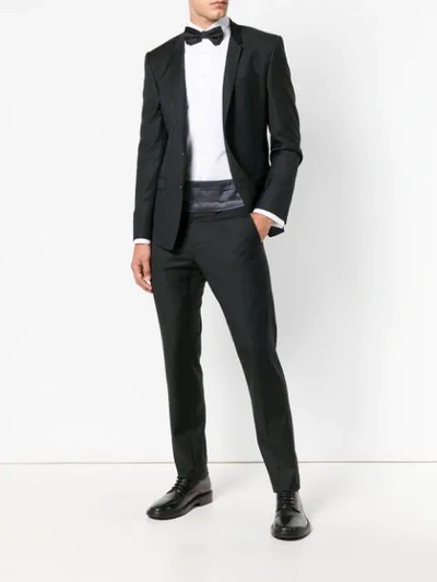 Canali Three Pleat Cummerbund In Grey