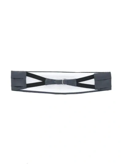 Canali Three Pleat Cummerbund In Grey