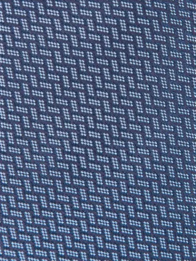 Shop Gieves & Hawkes Geometric Patterned Tie In Blue