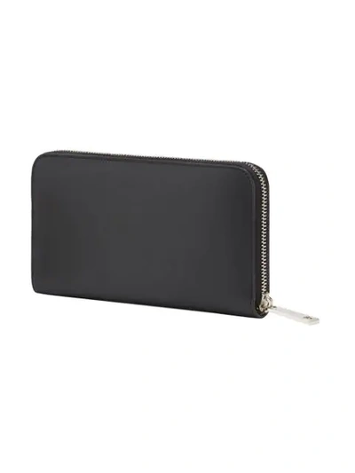 Shop Fendi Ff Motif Stripe Zip-around Wallet In Black