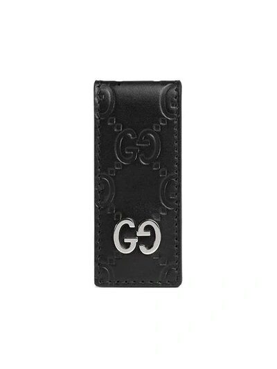 Shop Gucci Signature Money Clip In Black