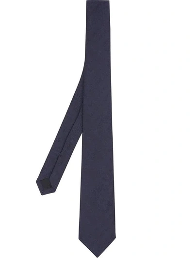 Shop Burberry Classic Cut Check Silk Jacquard Tie In Blue