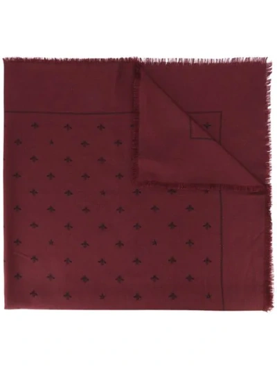 Shop Gucci Bee Jacquard Stole In Red