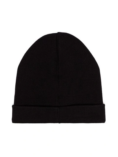 GIVENCHY BLACK AND WHITE LOGO CASHMERE AND COTTON BEANIE - 黑色