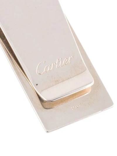 Pre-owned Cartier Embossed Money Clip In Silver