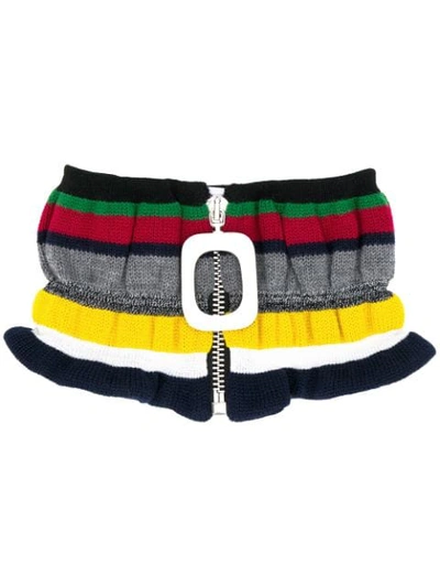 Shop Jw Anderson Striped Knitted Neckband In Black