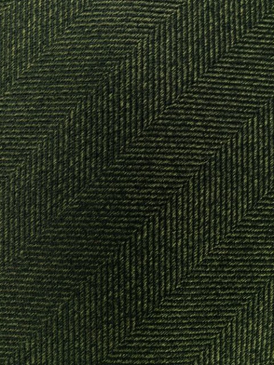Shop Kiton Chevron Pattern Tie - Green