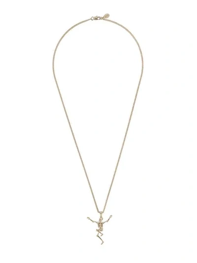 Shop Alexander Mcqueen Dancing Skeleton Necklace In Gold