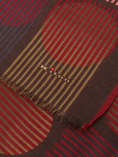 Shop Kiton Printed Cashmere Scarf In Brown