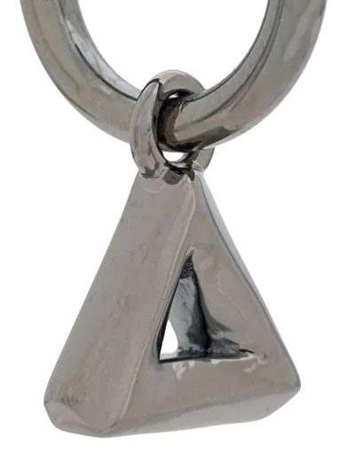 Shop Northskull Trigonum Charm Hoop Earring In Silver