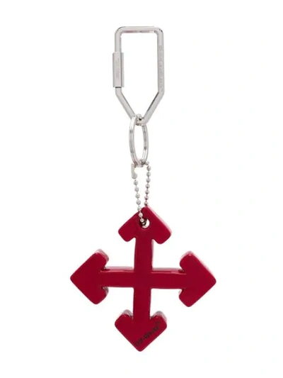 Shop Off-white Arrows Key Ring In Red