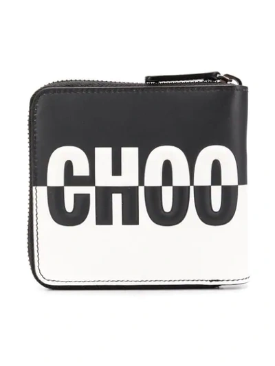 Shop Jimmy Choo Contrast Logo Wallet In Black
