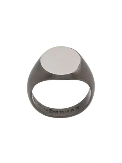 Shop Maison Margiela Signet Engraved Ring In Silver