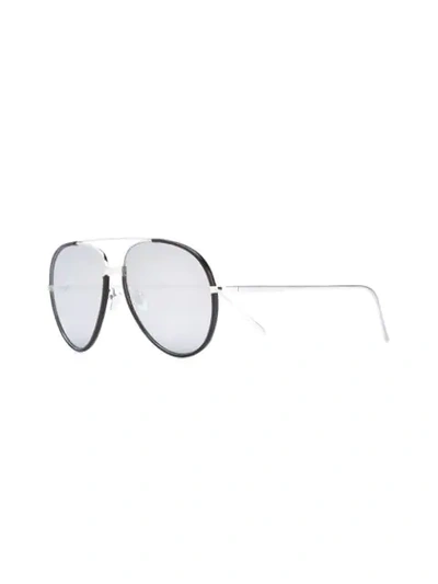 Shop Linda Farrow Aviator Sunglasses In Metallic