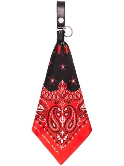 Shop Amiri Red Bandana Key Ring  In Red ,black
