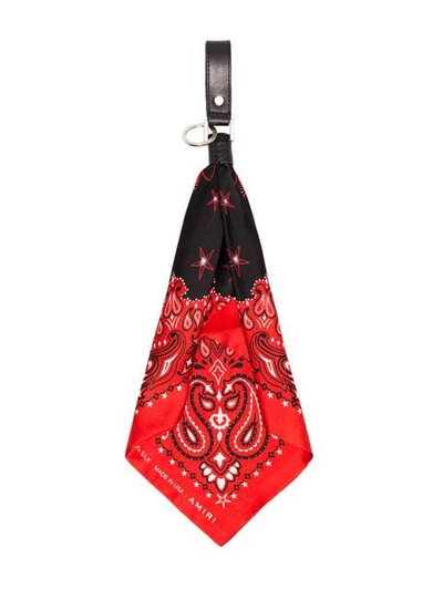 Shop Amiri Red Bandana Key Ring  In Red ,black