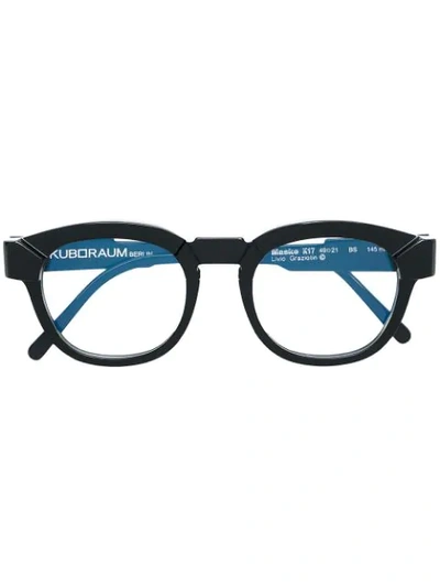 Shop Kuboraum Round Glasses In Black