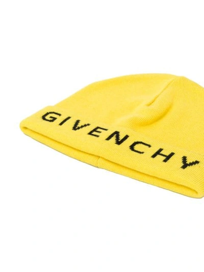 GIVENCHY LOGO EMBROIDERED BEANIE - 黄色