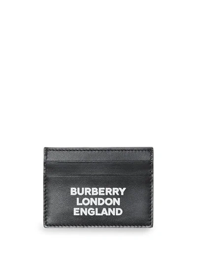 Shop Burberry Logo Print Cardholder In Black