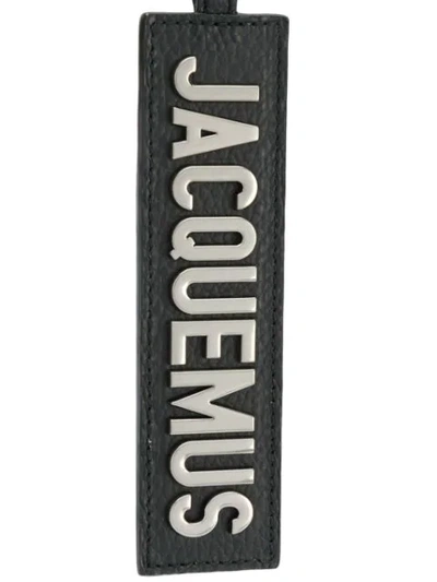 Shop Jacquemus Logo Plaque Keyring In Black