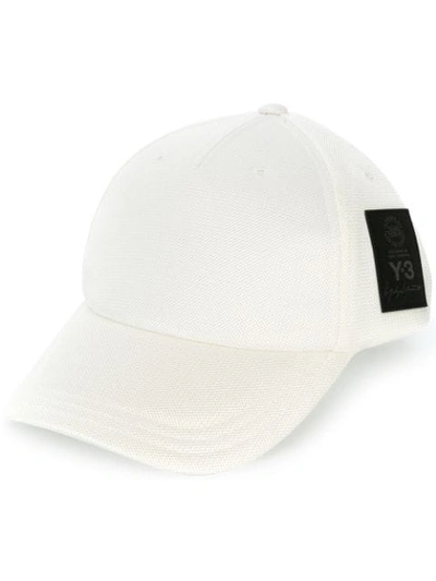 Shop Y-3 Mesh Logo Baseball Cap - White
