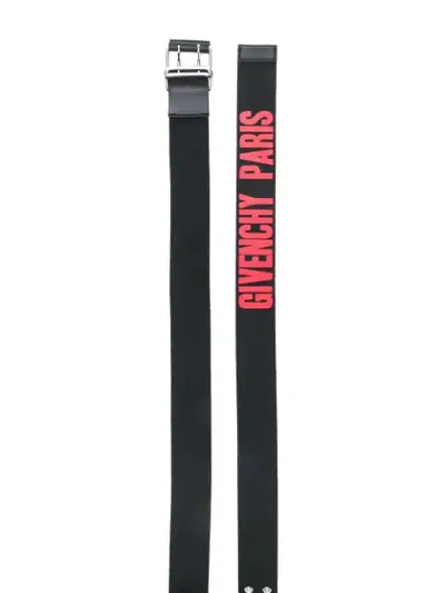 Givenchy Logo Printed Belt In Black