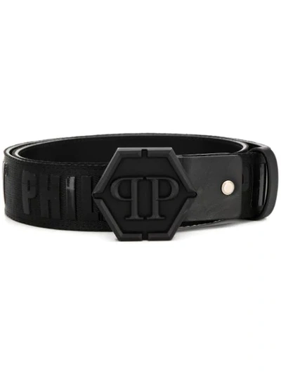 Shop Philipp Plein Logo Buckle Belt - Black