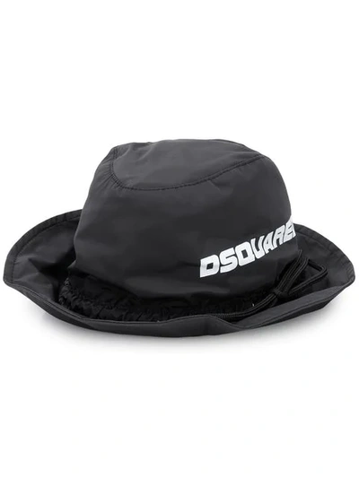 Shop Dsquared2 Logo Print Bucket Hat In Black
