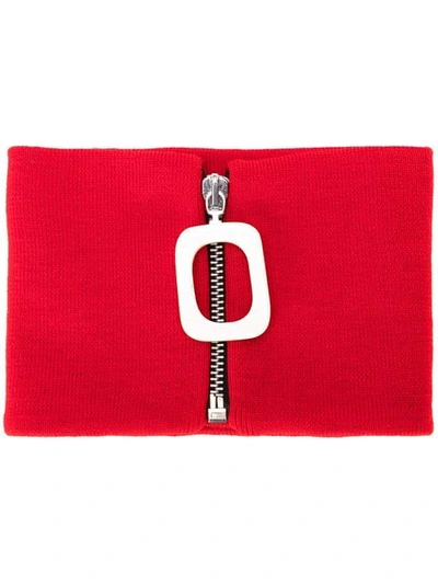 Shop Jw Anderson Zipped Neckband In Red