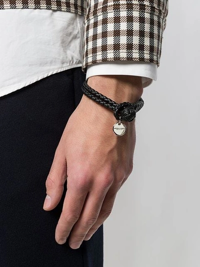 Shop Bottega Veneta Nero Intrecciato Nappa Bracelet In Black