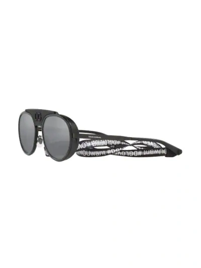 Shop Dolce & Gabbana Pilotenbrille Mit Runden Gläsern In Black