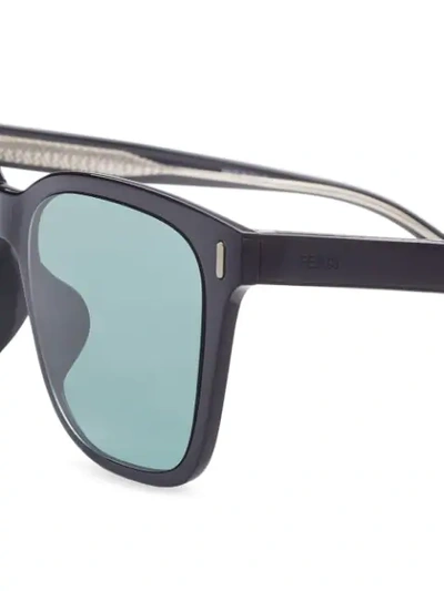 Shop Fendi Square Frame Sunglasses In Black