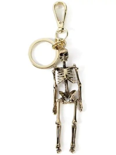 Shop Alexander Mcqueen Skeleton Keyring In Metallic