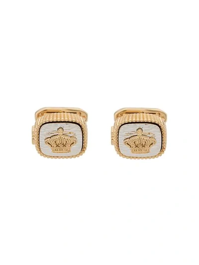 Shop Dolce & Gabbana Crown Mounted Cufflinks In Gold