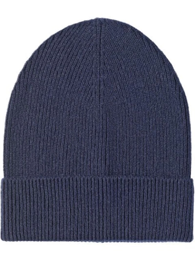 PRADA 羊绒卷折套头帽 - 蓝色