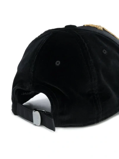 Shop Dolce & Gabbana Embellished Logo Baseball Cap In Black