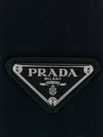 Shop Prada Triangular Logo Patch Tie - Blue