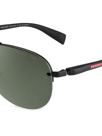 Shop Prada Aviator Sunglasses In Black