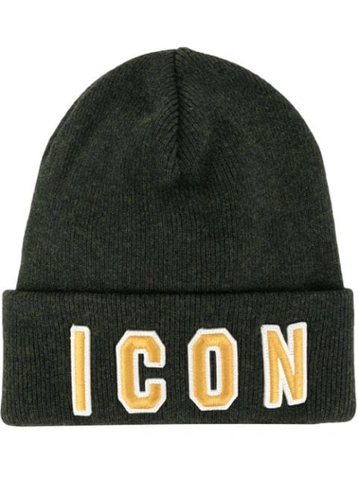 Shop Dsquared2 Icon Beanie In Green