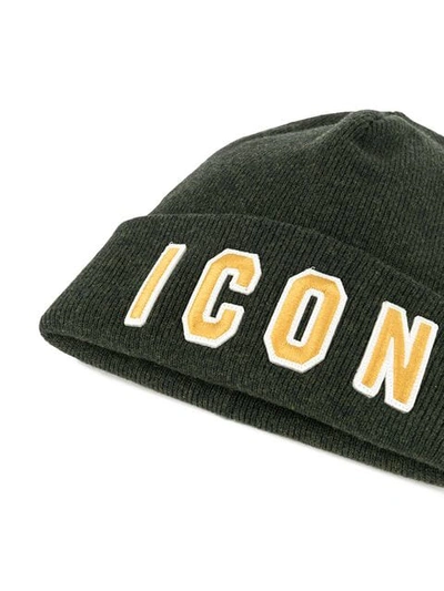 Shop Dsquared2 Icon Beanie In Green