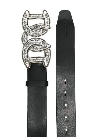 Shop Dsquared2 Statement Buckle Belt In Black