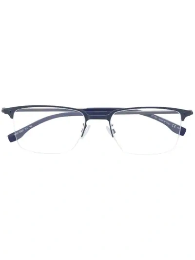 Shop Hugo Boss Square Frame Glasses In Blue