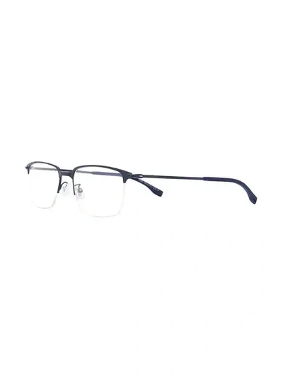 Shop Hugo Boss Square Frame Glasses In Blue