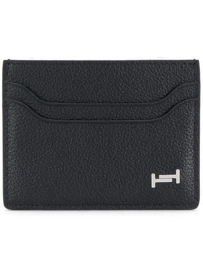 Shop Tod's Logo Cardholder Wallet In Black